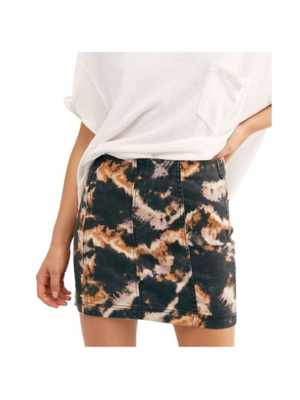 Free People Modern Femme Novelty Denim Skirt
